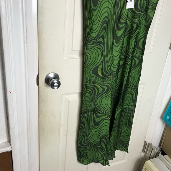 NEW Zara printed the Lara dress green midi XL womens - Picture 6 of 12